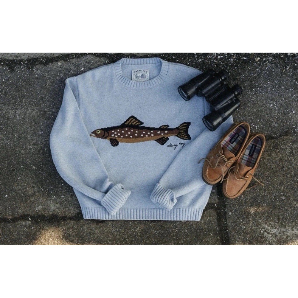 The Fisherman's Daughter Sweater from Dairy Boy Bluepoint Size Large L NWT - Picture 5 of 6